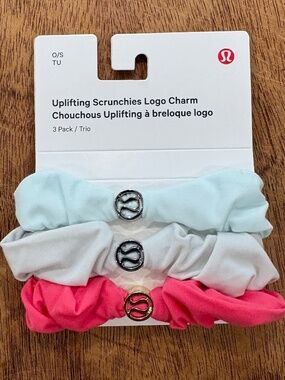 Lululemon Uplifting scrunchie logo charm 3 pack